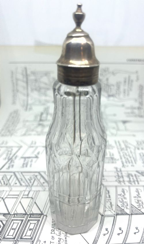 GEORGE III SILVER CUT GLASS CAYENNE PEPPER BOTTLE SPOON 1792 - ADDITIONAL PHOTO 1