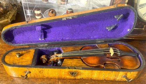 rare luthiers apprentice violin and case c1850 - CATEGORY: ANTIQUE MISCELLANEOUS - DATED 1850