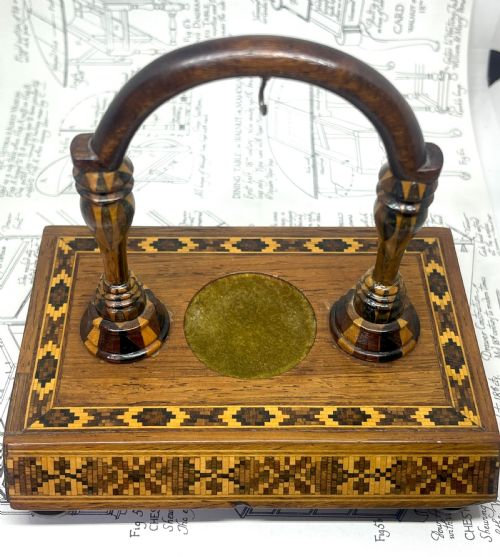 VICTORIAN TUNBRIDGE WARE POCKET WATCH STAND - ADDITIONAL PHOTO 1