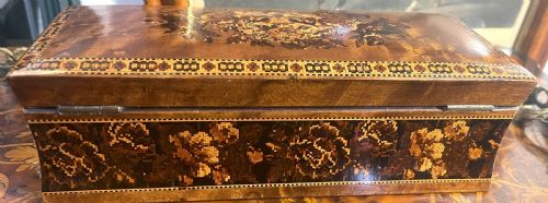 GEORGIAN EARLY 19TH CENTURY TUNBRIDGE WARE GLOVE BOX - ADDITIONAL PHOTO 3