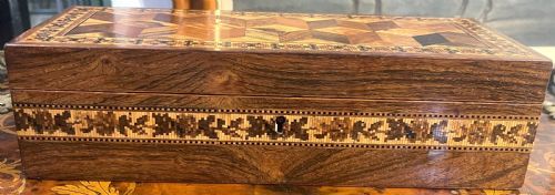 19TH CENTURY TUNBRIDGE WARE GLOVE BOX - ADDITIONAL PHOTO 2