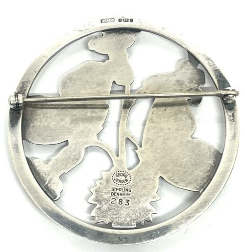 GEORG JENSEN NORWEGIAN SILVER MOONLIGHT BLOSSOM BROOCH 283 - ADDITIONAL PHOTO 1
