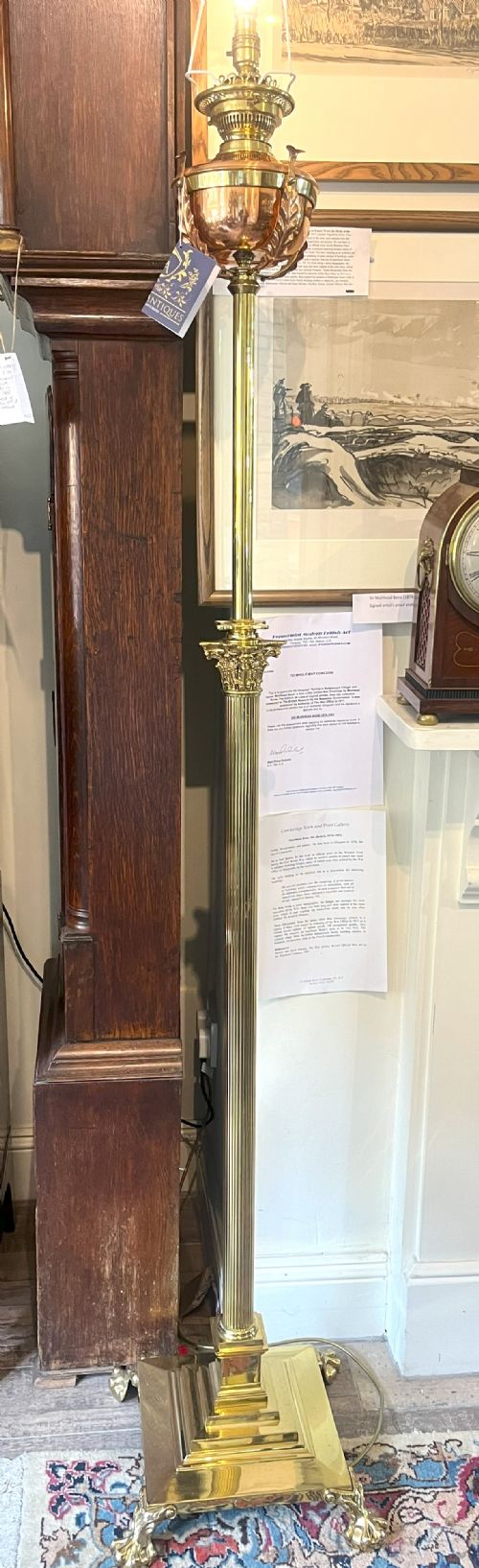 outstanding victorian converted telescopic oil standard lamp - CATEGORY: ANTIQUE LIGHTING - DATED 1900