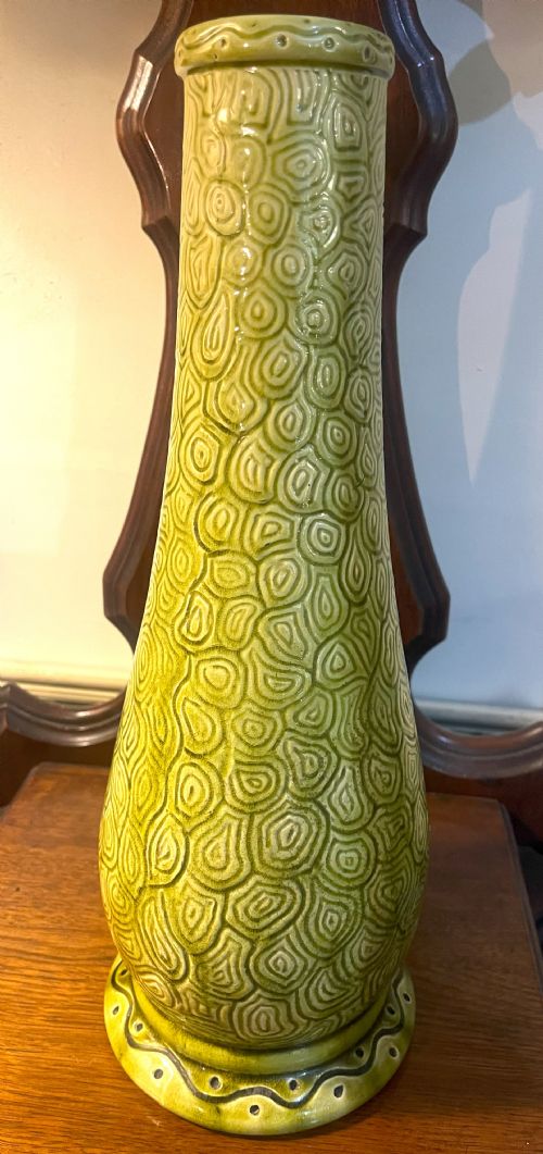large burmantofts faience pottery vase - CATEGORY: ANTIQUE VASES - DATED 1890