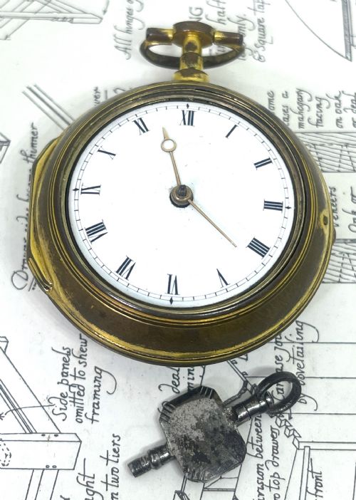 JAMES SCHOFIELD 18TH CENTURY SILVER CASED VERGE POCKET WATCH 1761 - ADDITIONAL PHOTO 1