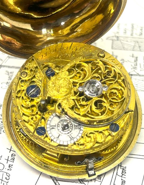 JAMES SCHOFIELD 18TH CENTURY SILVER CASED VERGE POCKET WATCH 1761 - ADDITIONAL PHOTO 6