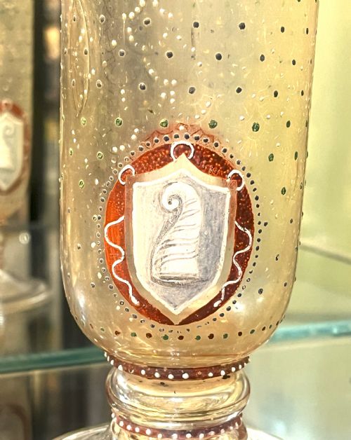 PAIR OF TALL GERMAN 19TH C GLASS VASES - ADDITIONAL PHOTO 2