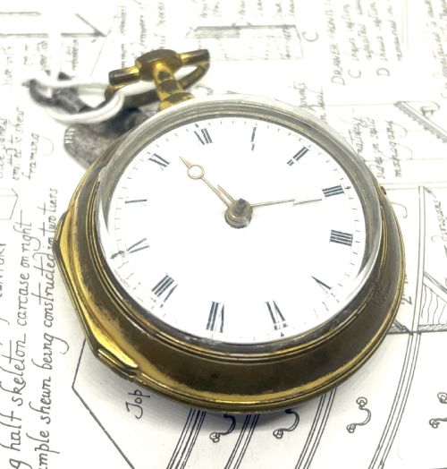 JAMES SCHOFIELD 18TH CENTURY SILVER CASED VERGE POCKET WATCH 1761 - ADDITIONAL PHOTO 2