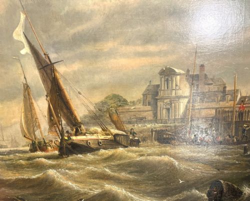 LARGE WILLIAM CALCOTT KNELL OIL ON CANVAS - ADDITIONAL PHOTO 3
