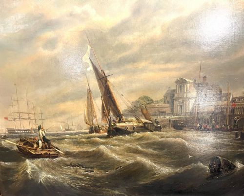 LARGE WILLIAM CALCOTT KNELL OIL ON CANVAS - ADDITIONAL PHOTO 6