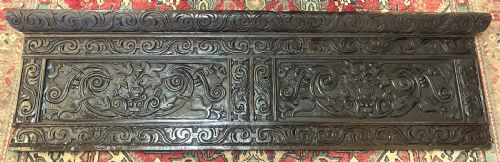 large 18th carved oak over mantel panel - CATEGORY: ANTIQUE MISCELLANEOUS - DATED 18TH CENTURY