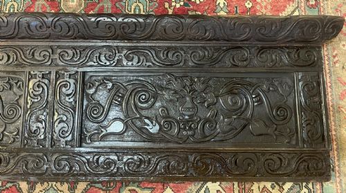 LARGE 18TH CARVED OAK OVER MANTEL PANEL - ADDITIONAL PHOTO 1