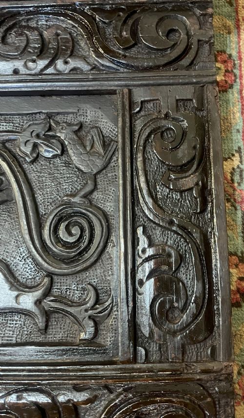 LARGE 18TH CARVED OAK OVER MANTEL PANEL - ADDITIONAL PHOTO 3