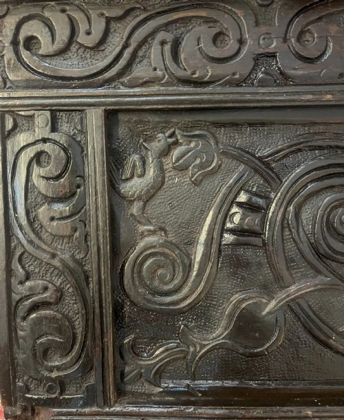 LARGE 18TH CARVED OAK OVER MANTEL PANEL - ADDITIONAL PHOTO 5