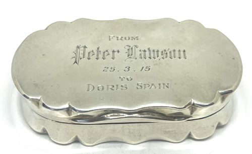 FINE QUALITY CHESTER SILVER SNUFF BOX - ADDITIONAL PHOTO 2