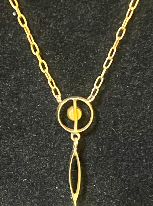 EXQUISITE EDWARDIAN 15CT GOLD TOPAZ SEED PEARL NECKLACE AND PENDANT - ADDITIONAL PHOTO 4
