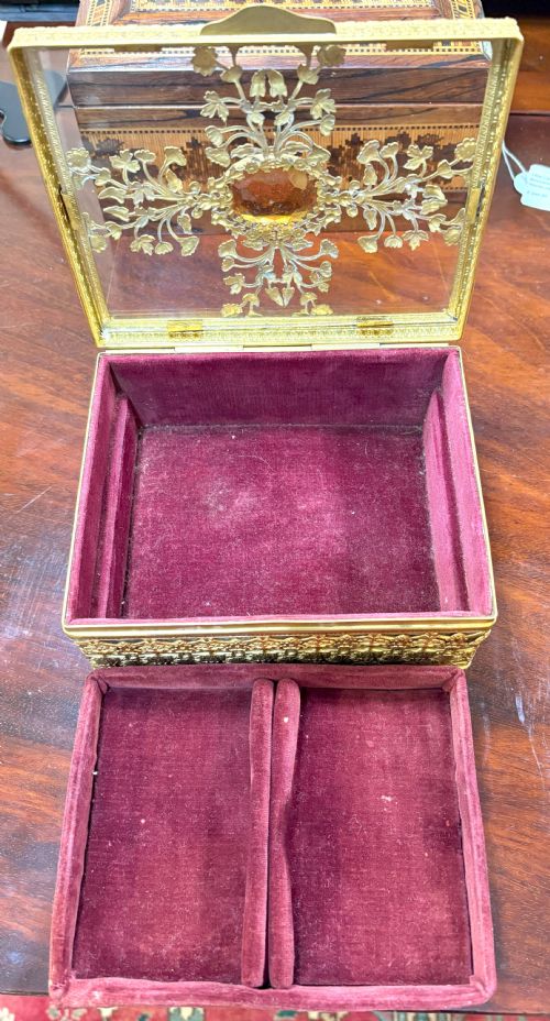 FINE FRENCH 19TH GILT METAL JEWELLERY BOX - ADDITIONAL PHOTO 5