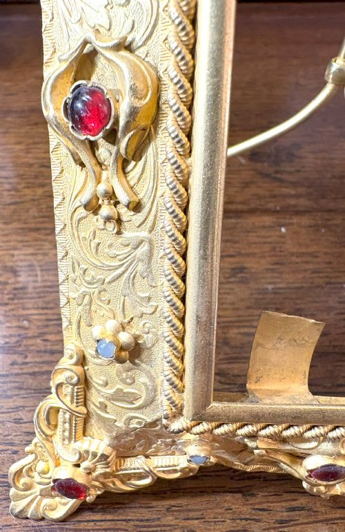 FABULOUS 19TH CENTURY GILT METAL BEJEWELLED TABLE FRAME - ADDITIONAL PHOTO 5