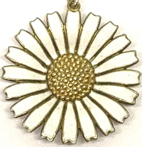 GEORG JENSEN SILVER ENAMEL DAISY PENDANT - ADDITIONAL PHOTO 1