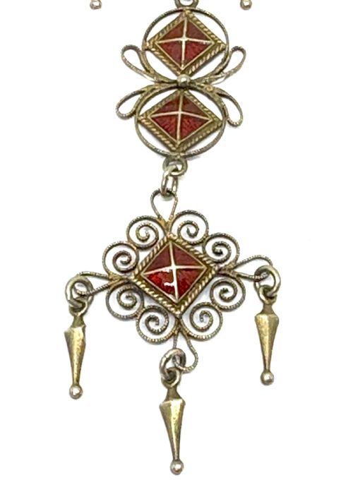 MARIUS HAMMER SILVER GILT ENAMEL PENDANT BROOCH - ADDITIONAL PHOTO 2