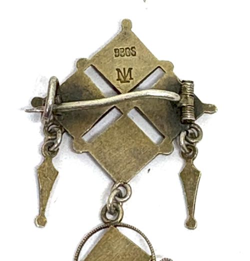 MARIUS HAMMER SILVER GILT ENAMEL PENDANT BROOCH - ADDITIONAL PHOTO 4