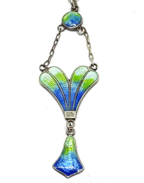 STERLING SILVER AND ENAMEL PENDANT NECKLACE - ADDITIONAL PHOTO 1