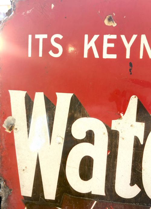 RARE 1920'S WATERMAN'S PENS ENAMEL ADVERTISING SIGN - ADDITIONAL PHOTO 3