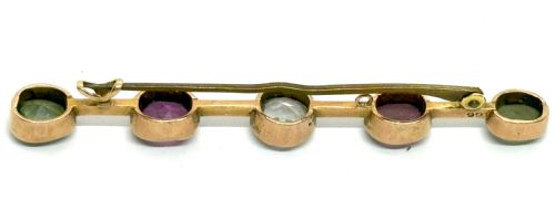 9CT GOLD SUFFRAGETTE BAR BROOCH - ADDITIONAL PHOTO 3