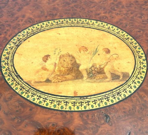 VERY RARE BURR YEW WOOD COMBINATION SEWING ARTIST'S PAINT BOX - ADDITIONAL PHOTO 1