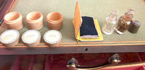 VERY RARE BURR YEW WOOD COMBINATION SEWING ARTIST'S PAINT BOX - ADDITIONAL PHOTO 7