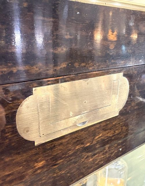 COROMANDEL WOOD SILVER TOPPED GLASS DRESSING TABLE SET - ADDITIONAL PHOTO 11