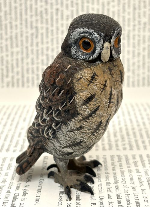 FRANZ XAVER BERGMANN COLD PAINTED BRONZE OWL - ADDITIONAL PHOTO 2
