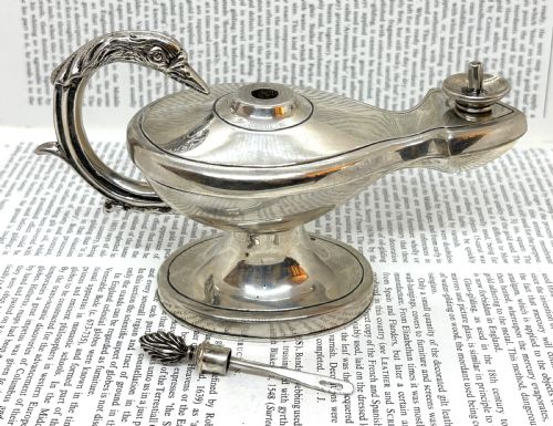 SUPER QUALITY SILVER SWAN TABLE CIGAR LIGHTER - ADDITIONAL PHOTO 4