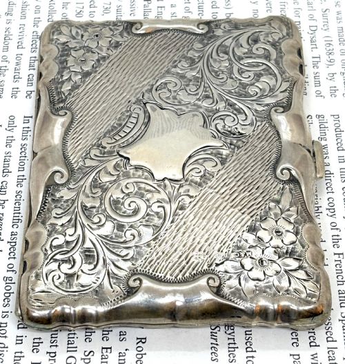 fine silver aide memoire card case - CATEGORY: ANTIQUE SILVER - DATED 1900