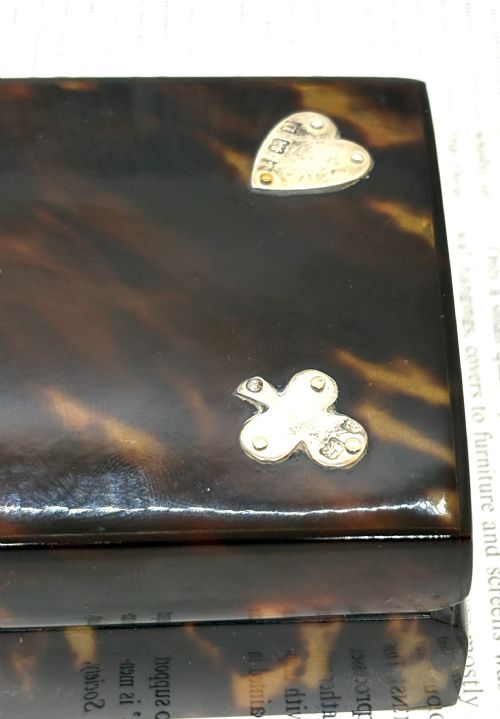 TORTOISESHELL SILVER MOUNTED GAMES BOX - ADDITIONAL PHOTO 1
