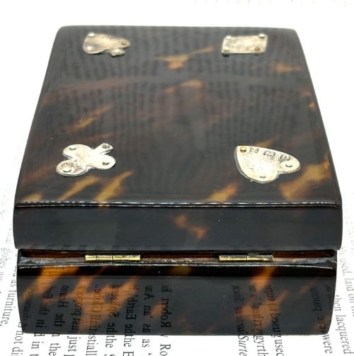 TORTOISESHELL SILVER MOUNTED GAMES BOX - ADDITIONAL PHOTO 4