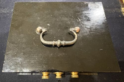 RARE FRENCH IRON THREE DIAL COMBINATION SAFECASH BOX COFFRESFORTS - ADDITIONAL PHOTO 1