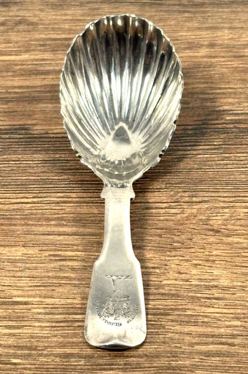 georgian scottish silver caddy spoon - CATEGORY: ANTIQUE SILVER - DATED GEORGIAN