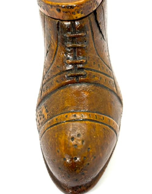 VICTORIAN TREEN SHOE SNUFF BOX - ADDITIONAL PHOTO 4