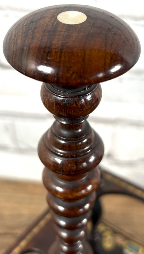MAGNIFICENT VICTORIAN ROSEWOOD MARQUETRY DECANTER STAND - ADDITIONAL PHOTO 4