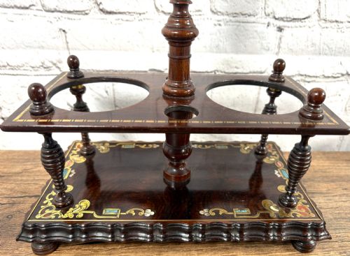 MAGNIFICENT VICTORIAN ROSEWOOD MARQUETRY DECANTER STAND - ADDITIONAL PHOTO 7