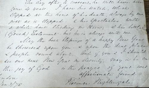 RARE SIGNED LETTER BY FLORENCE NIGHTINGALE - ADDITIONAL PHOTO 3