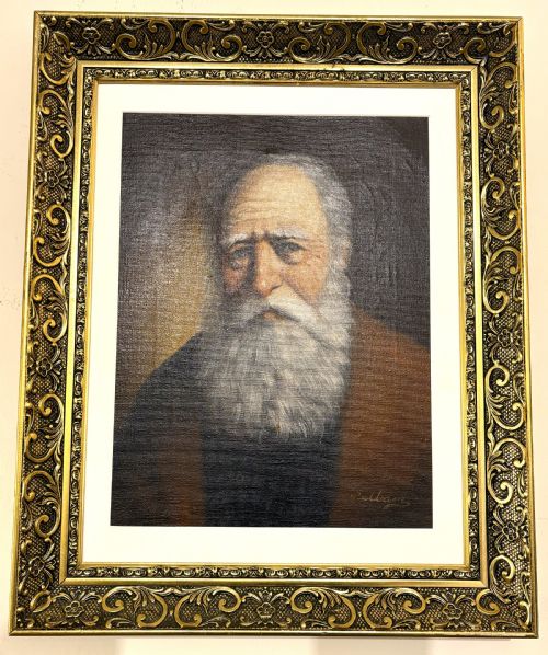 DAVID PELBAM FRAMED OIL ON CANVAS