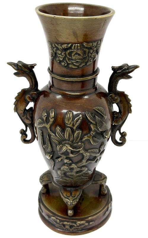 GOOD PAIR OF JAPANESE BRONZE VASES - ADDITIONAL PHOTO 5