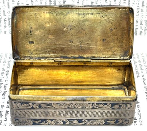 19THC RUSSIAN SILVER NIELLO TABLE SNUFF BOX - ADDITIONAL PHOTO 2