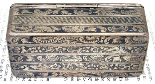 19THC RUSSIAN SILVER NIELLO TABLE SNUFF BOX - ADDITIONAL PHOTO 4