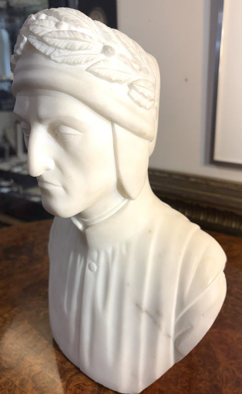 EARLY 20TH CENTURY MARBLE LIBRARY BUST OF DANTE ALIGHIEIRI - ADDITIONAL PHOTO 2