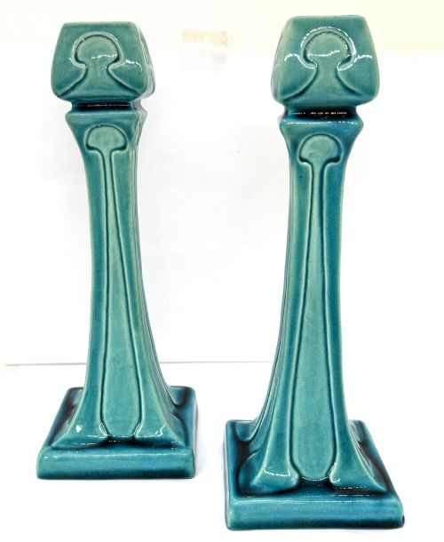 Burmantoft's Pottery Art Nouveau Candlesticks