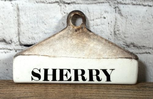 19th Century Pottery Wine Bin Label