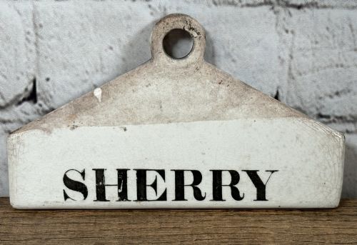 19th Century Pottery Wine Bin Label
